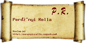 Perényi Rella névjegykártya